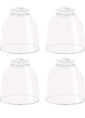 Clear Glass Bell Shade Replacement – 1.65" Fitter – Compatible with Chandeliers,